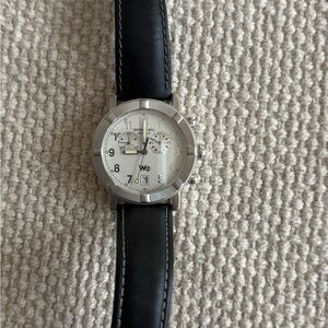 Men’s Raymond Weil Stainless Steel Chronograph Watch Black Leather Band W1 8000